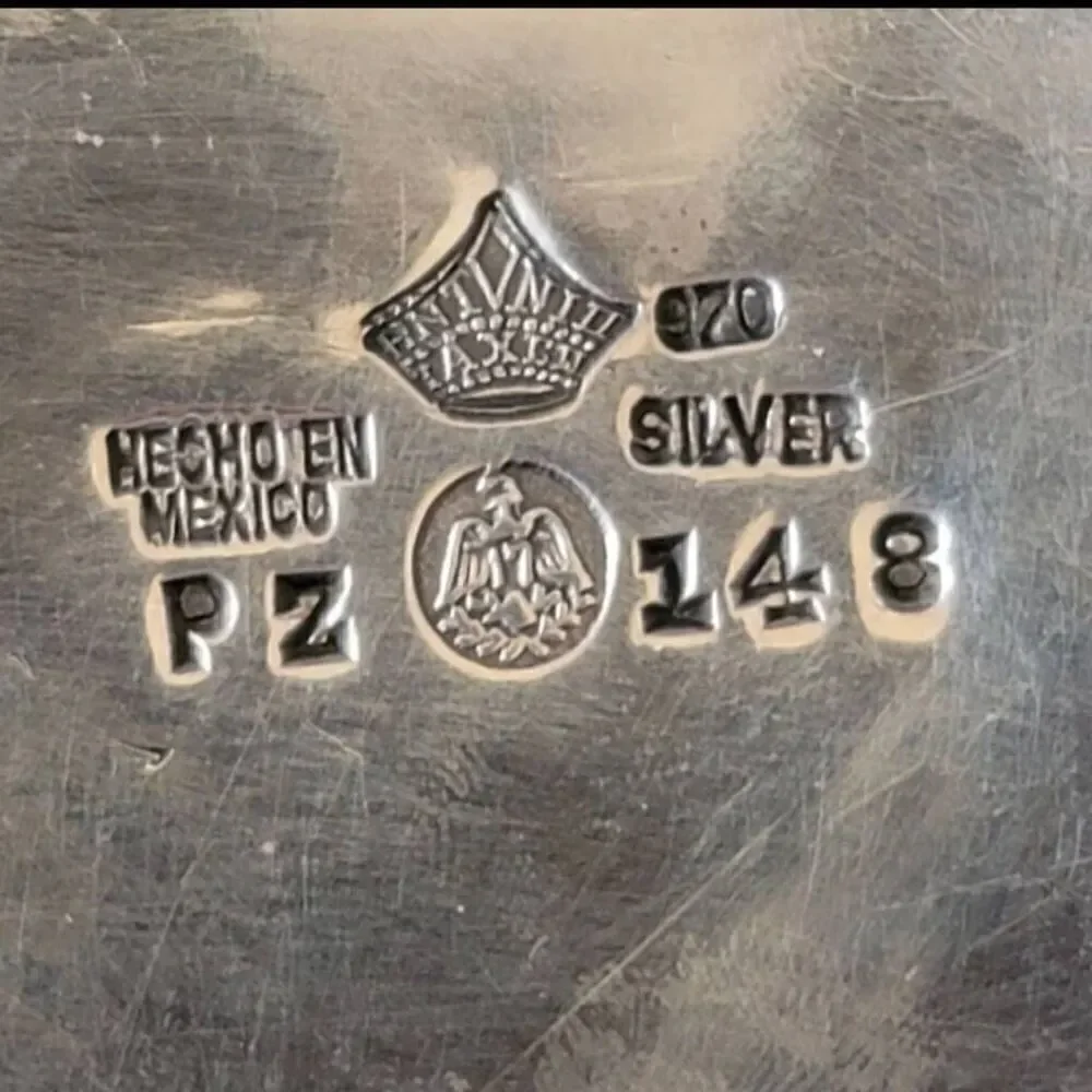 1950 Artisan silver belt buckle archer Antonio Pineda Mexican artist